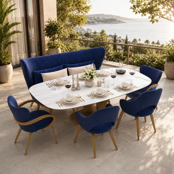 Wingback Dining Booth Set back