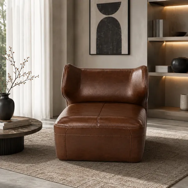 Modern Leather Lounge Chair back