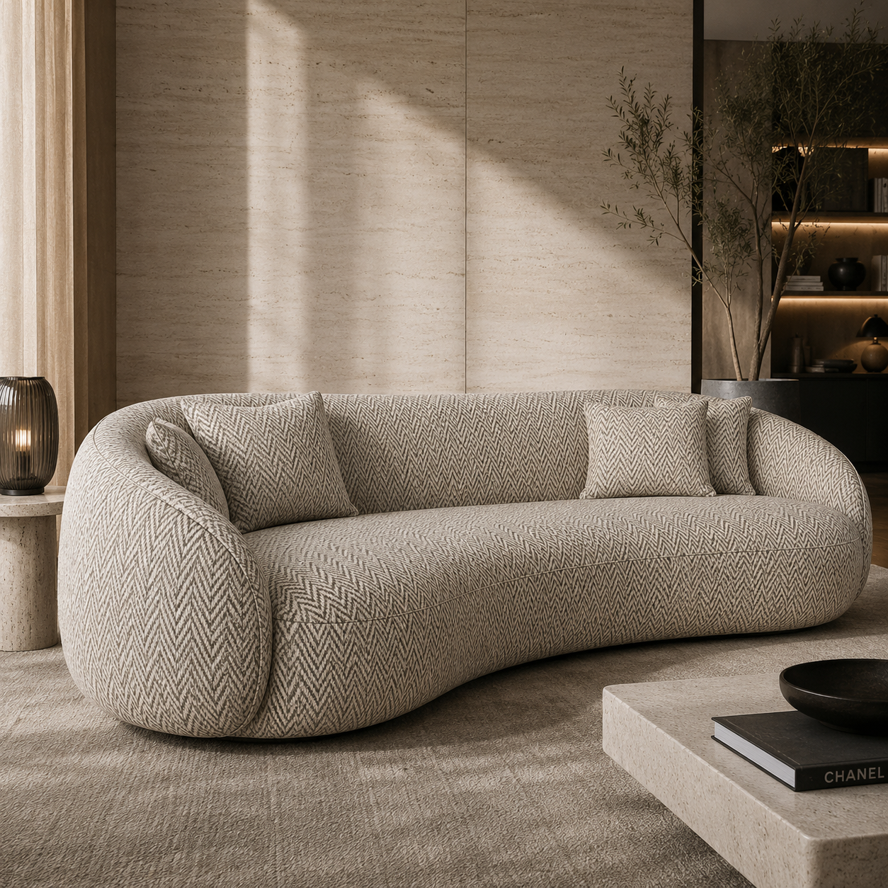 Beige Herringbone Fabric Texture 2