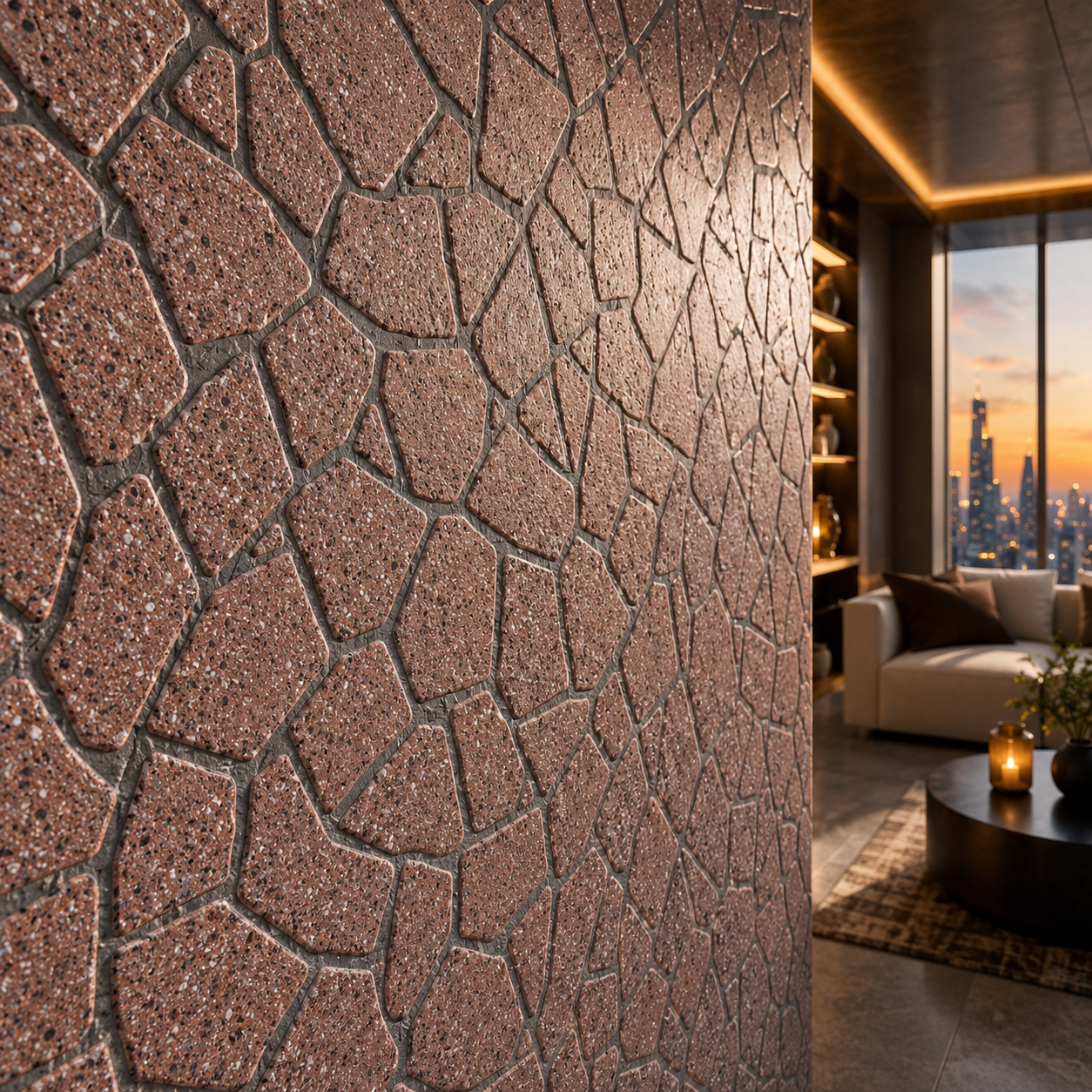 Rose Aggregate Stone Mosaic 2