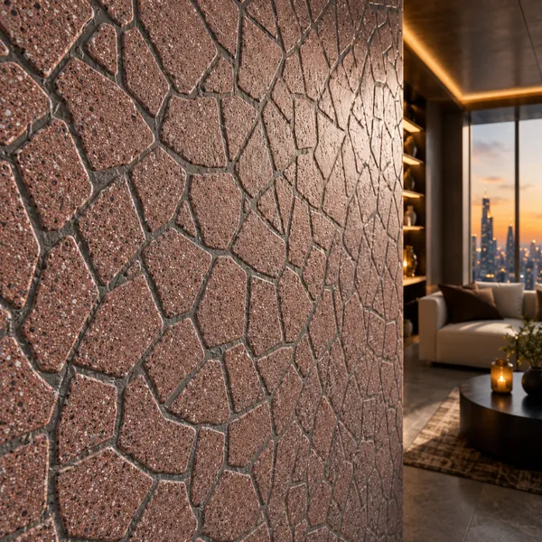 Rose Aggregate Stone Mosaic back