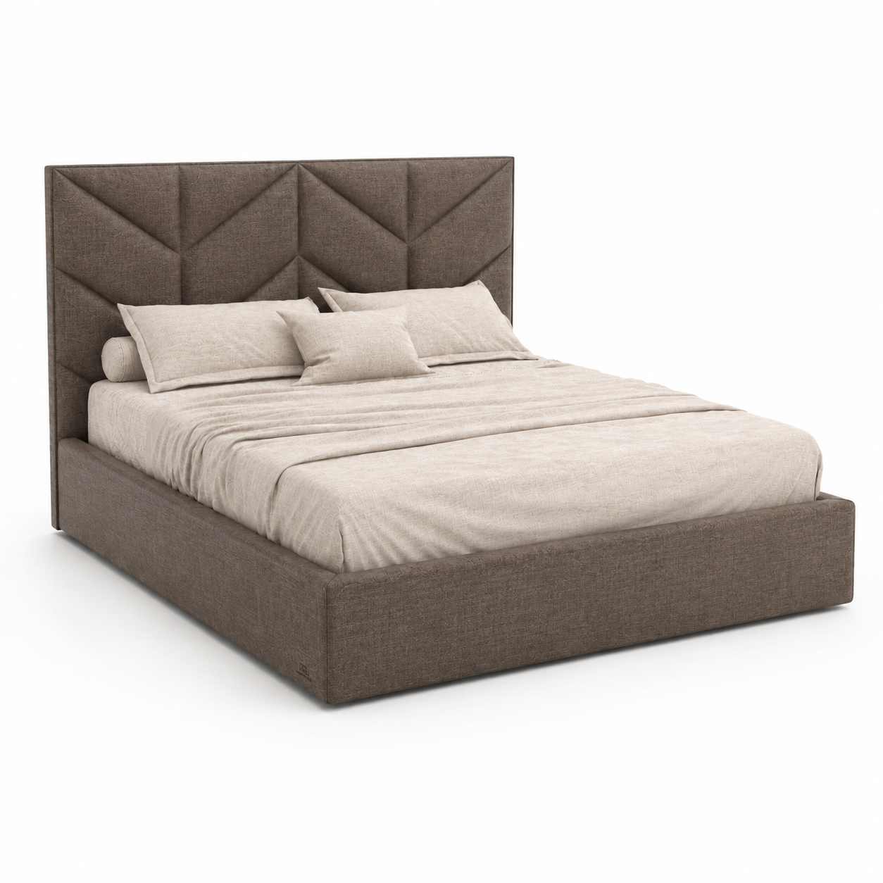 Geometric Upholstered Bed 1