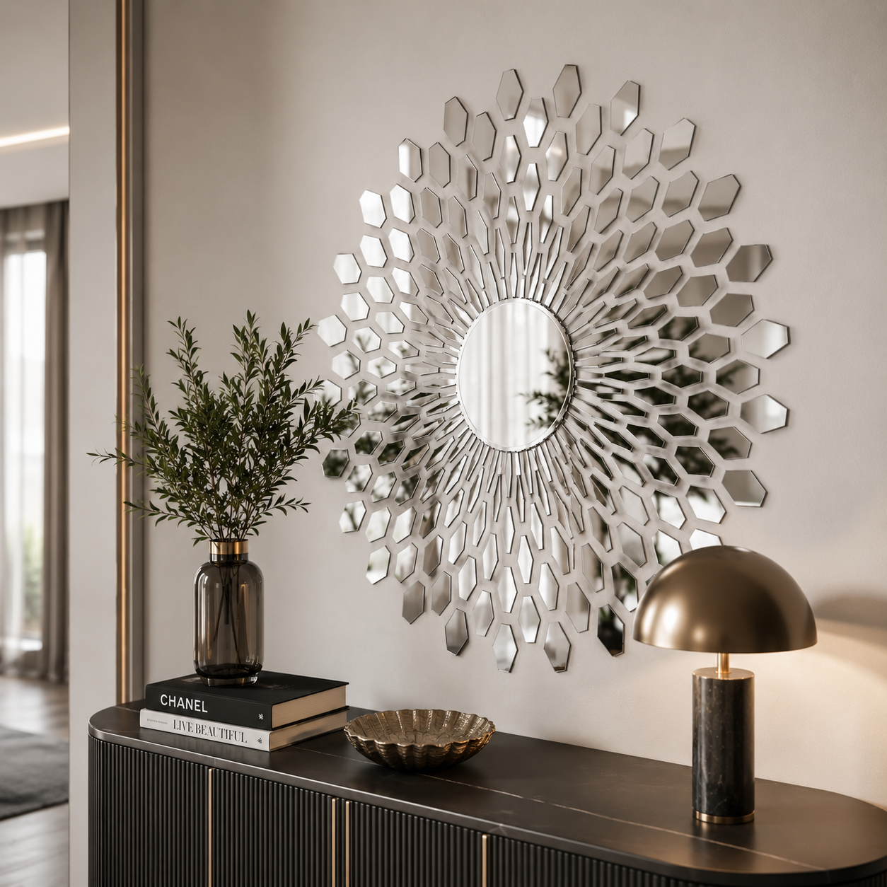 Geometric Sunburst Mirror 3