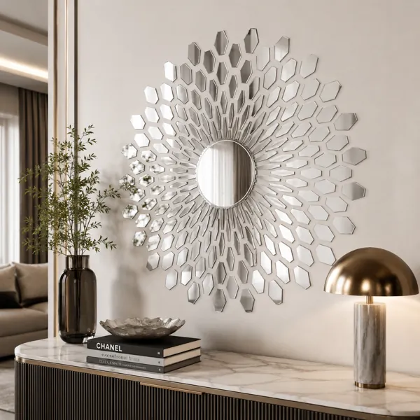Geometric Sunburst Mirror back