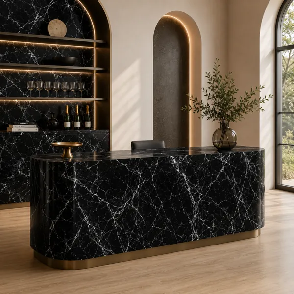 Black Spider Vein Marble Texture back