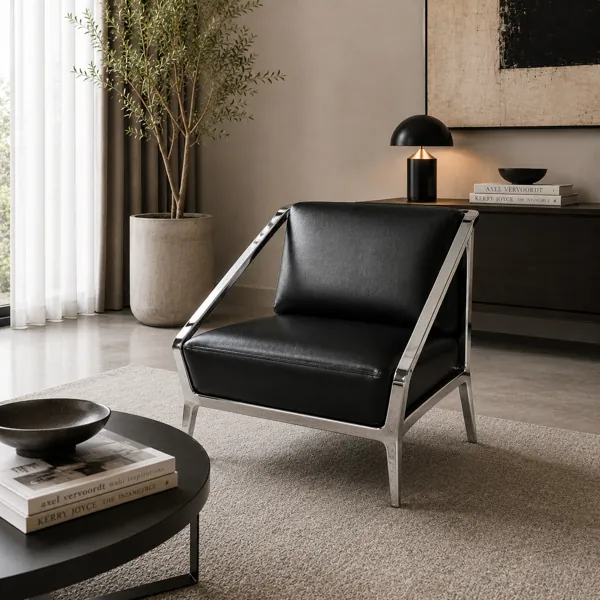Modern Leather Armchair back