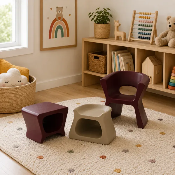 Sculptural Kids Furniture Set back