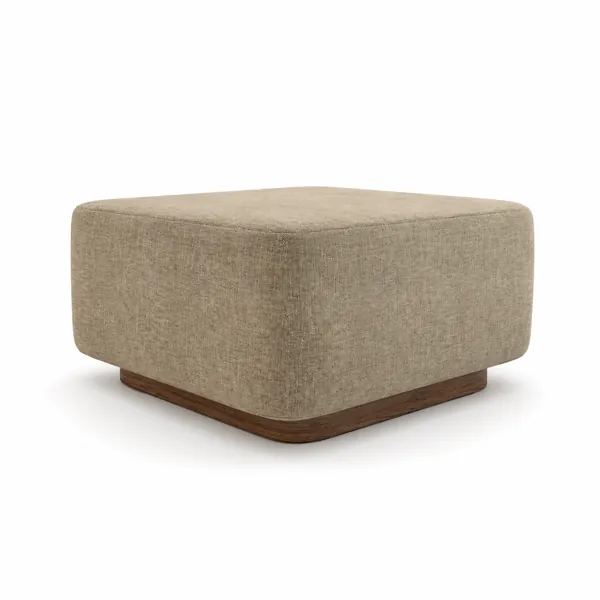 Modern Beige Square Ottoman