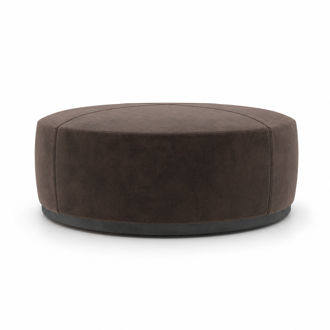 Round Brown Ottoman