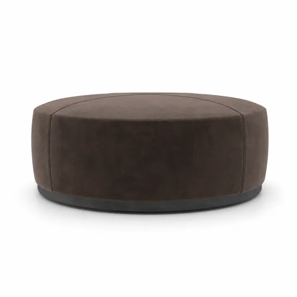 Round Brown Ottoman