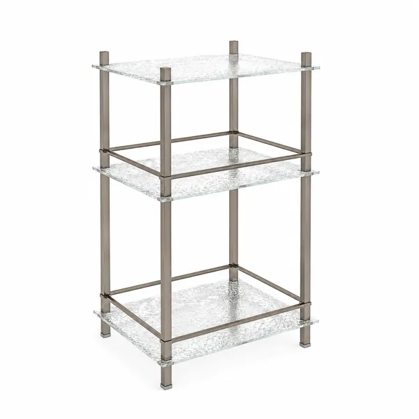 Decorative 3-Tier Metal Storage Unit with Glass Shelves