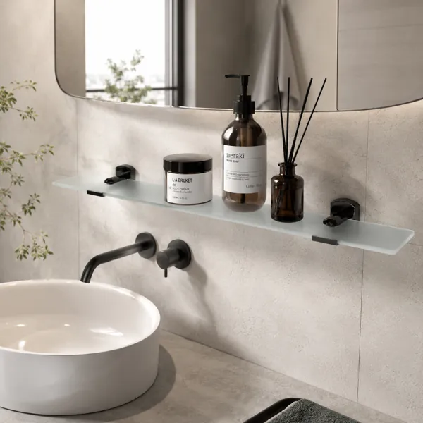 Wall Mounted Glass Shelf 3D back