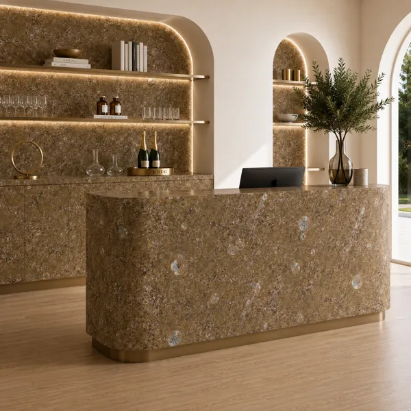 Olive Fossil Marble Texture back
