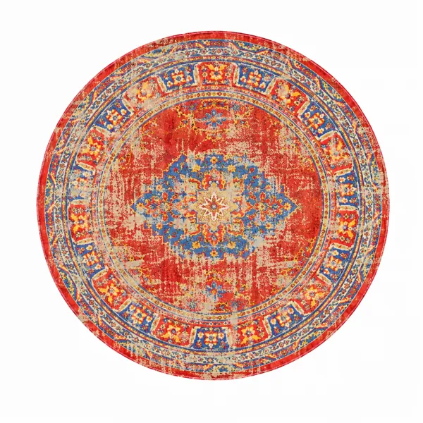 Round Vintage Medallion Rug