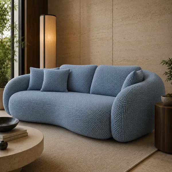 Light Blue Woven Fabric Texture back