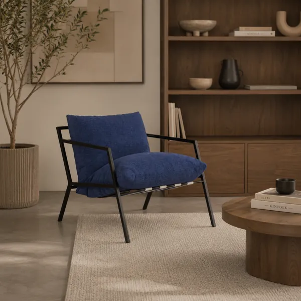 Metal Frame Lounge Armchair back