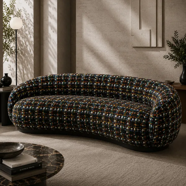 Multicolor Woven Fabric Texture – Dark Base Bright Yarns back