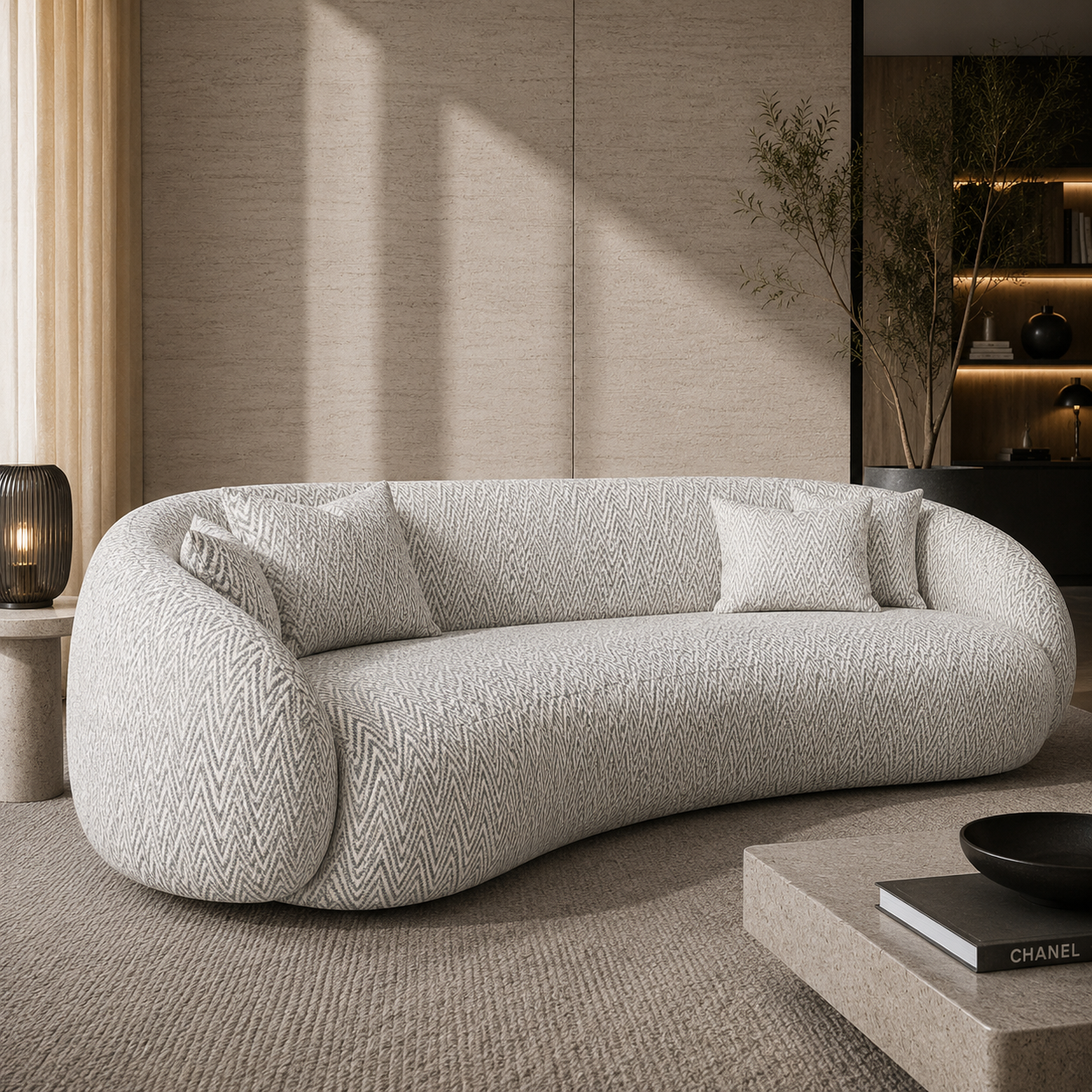Light Beige Herringbone Fabric Texture 2