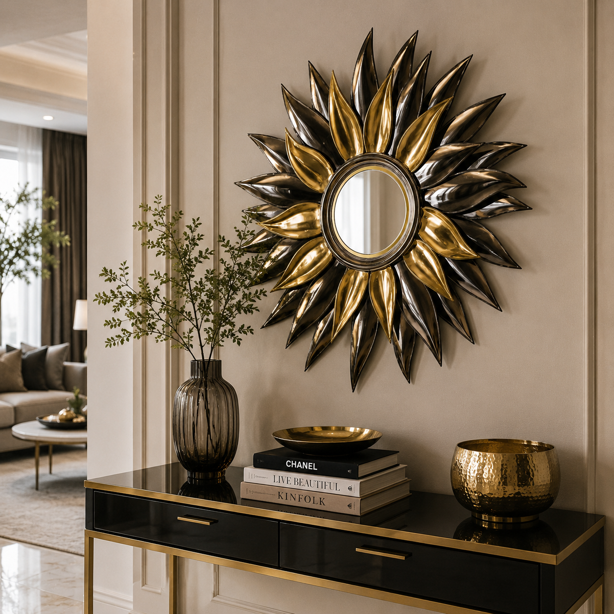 Dual Tone Sunburst Mirror 2