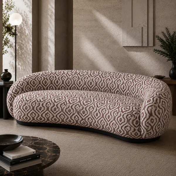 Brown Geometric Fabric Texture back