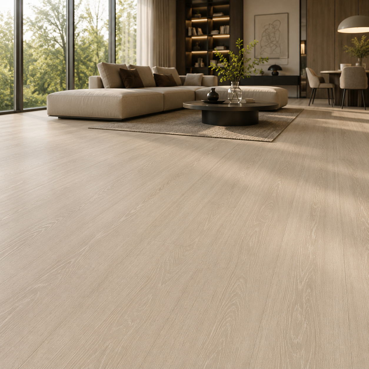 Pale Beige Fine Grain Wood Parquet 2