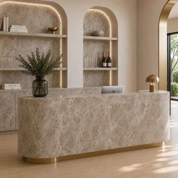 Silver Taupe Breccia Marble Texture back