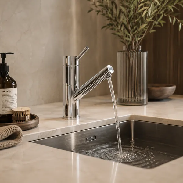 Modern Chrome Kitchen Faucet back