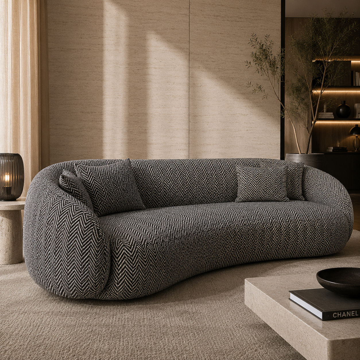 Gray Herringbone Fabric Texture 2