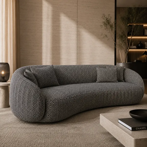 Gray Herringbone Fabric Texture back