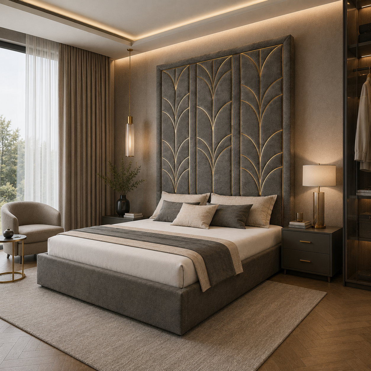 Art Deco Panel Bed 2