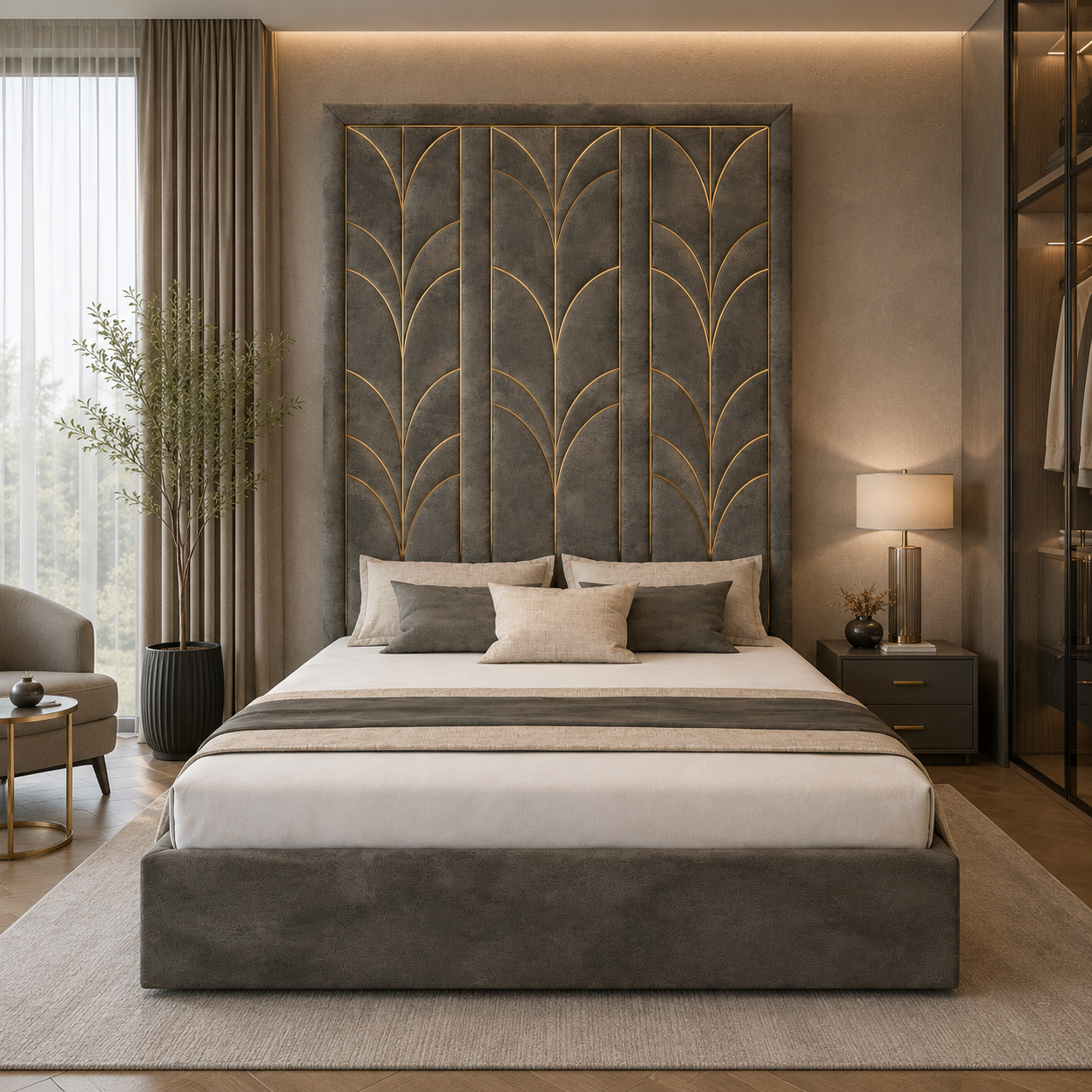 Art Deco Panel Bed 4