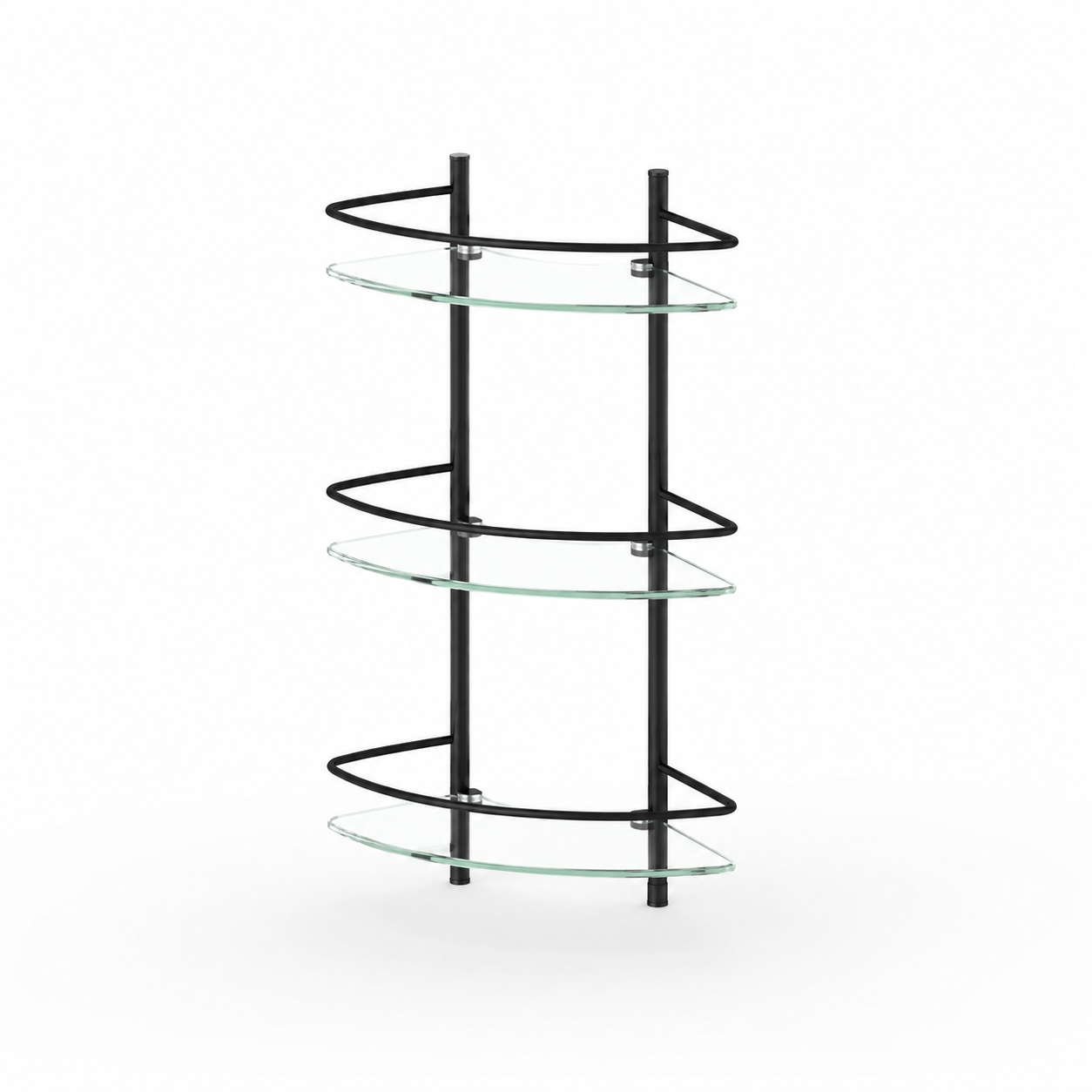 3-Tier Glass Corner Shelf 3D