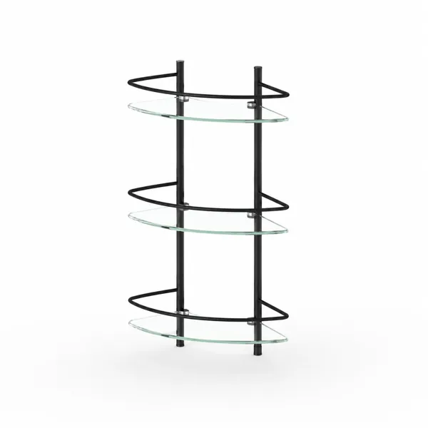 3-Tier Glass Corner Shelf 3D