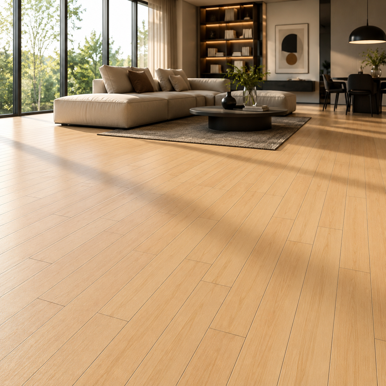 Light Honey Narrow Plank Wood Parquet 2