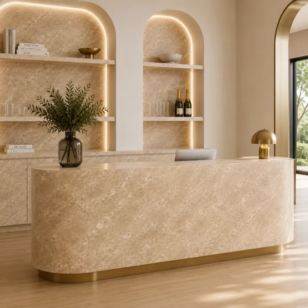 Cream Fossil Marble Texture back