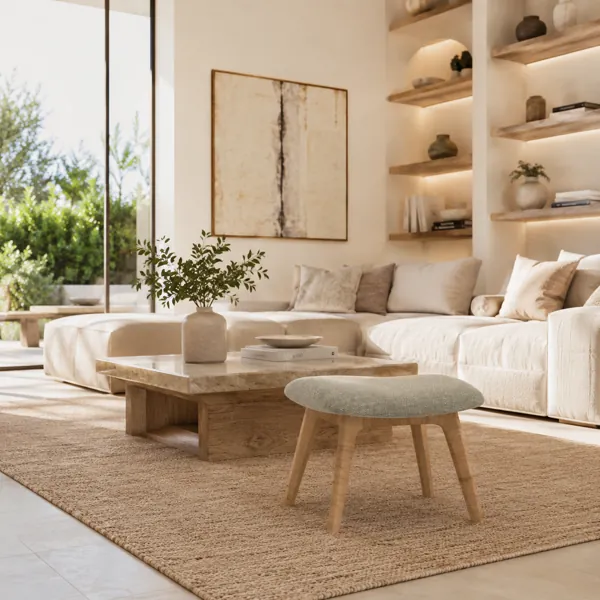 Modern Upholstered Bench Stool back