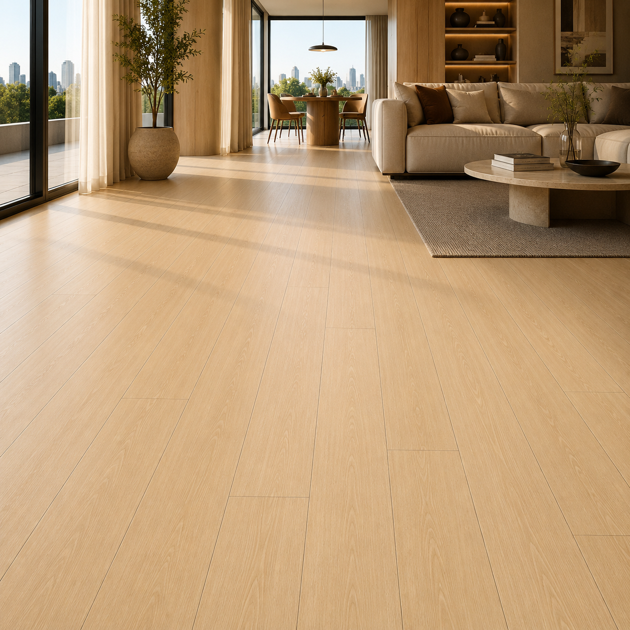 Light Oak Parquet Texture – Elongated Beige Planks 2