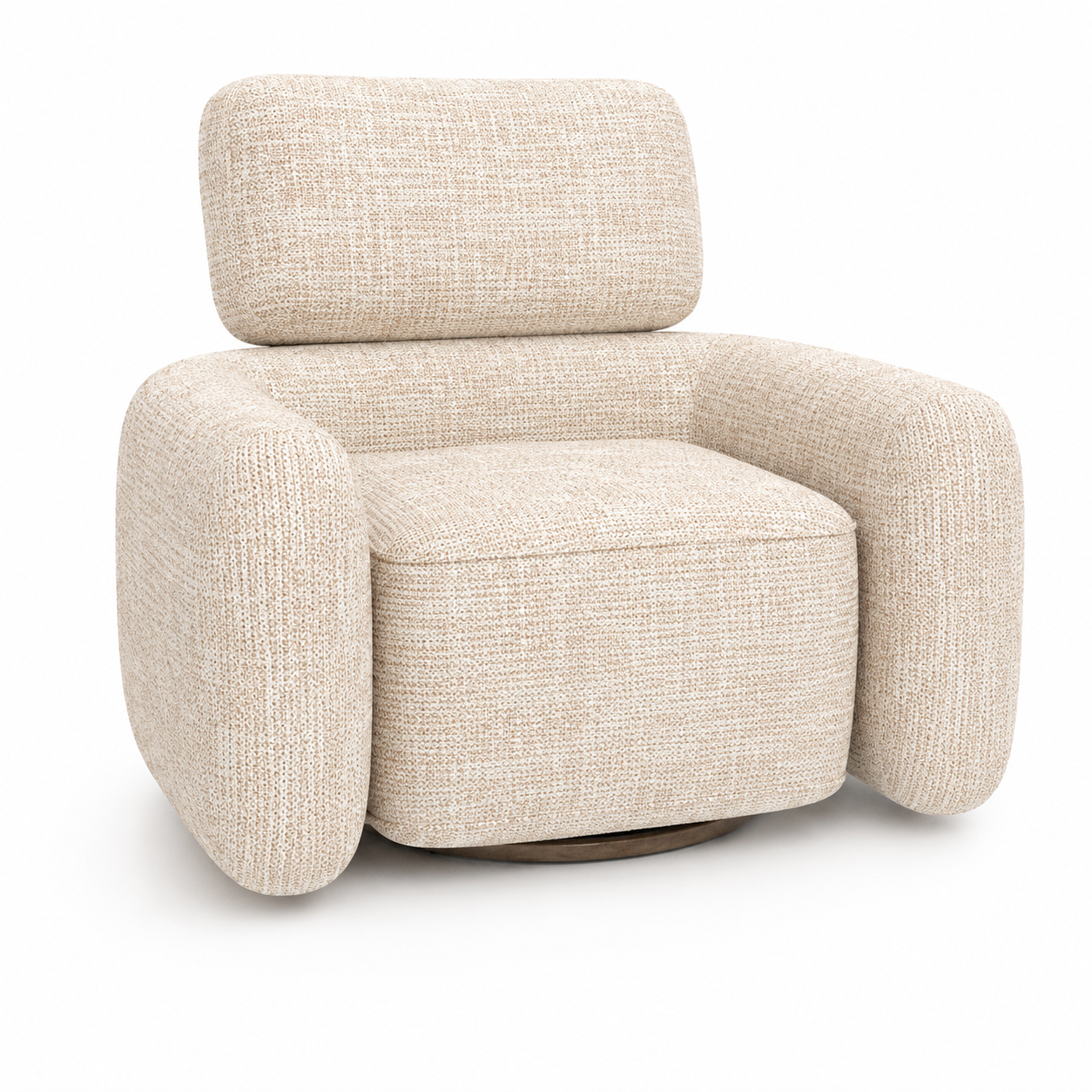 Curved Swivel Accent Armchair