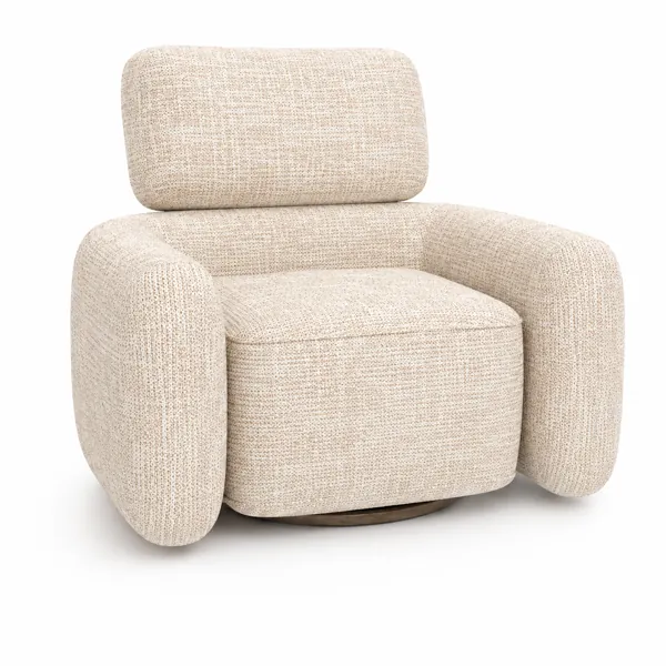 Curved Swivel Accent Armchair