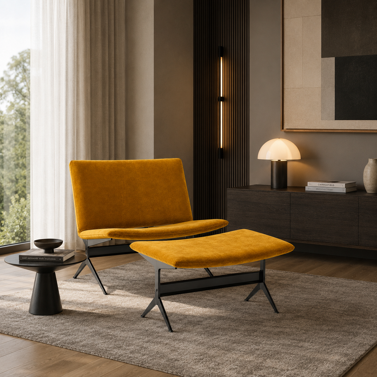 Modern Lounge Chair with Ottoman 2