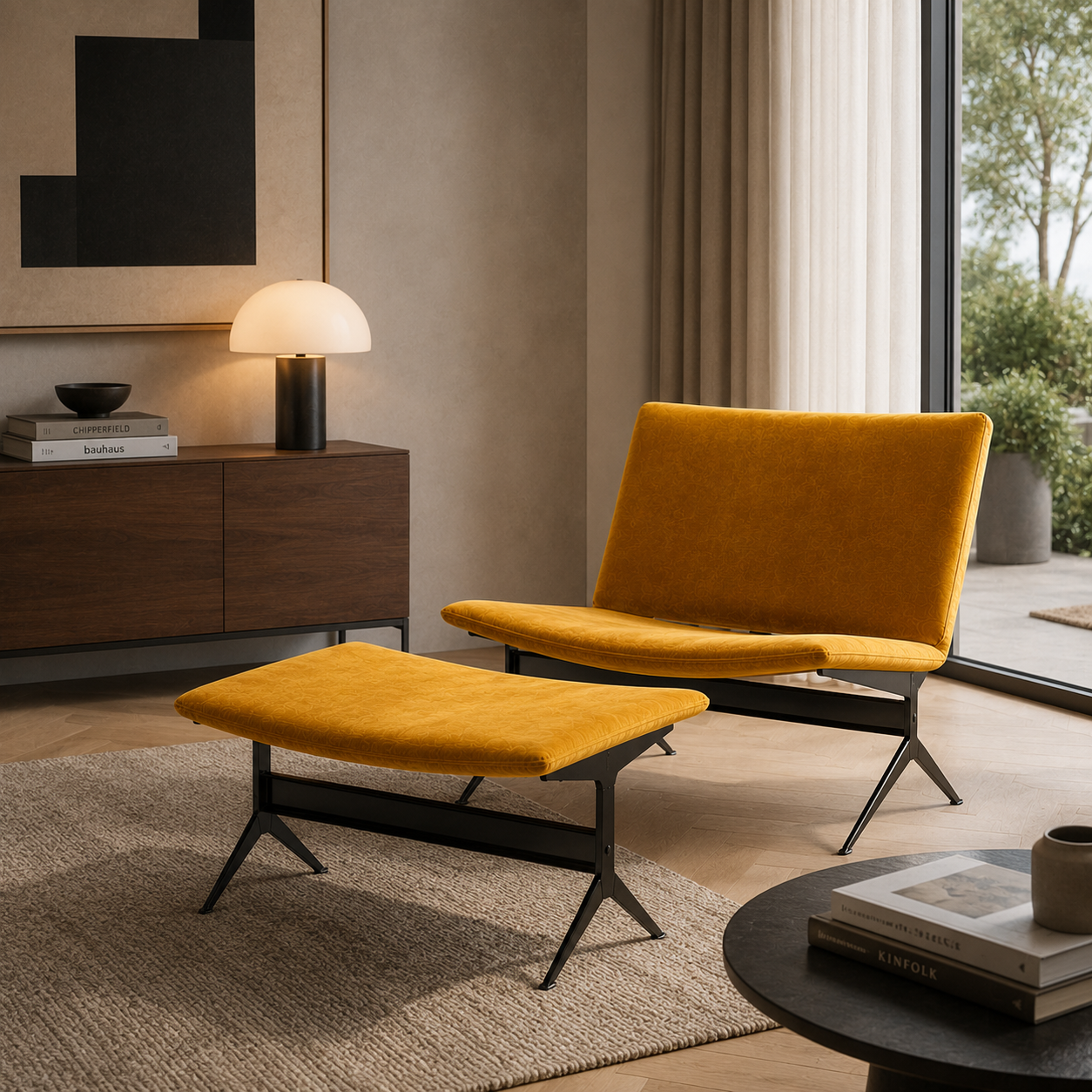 Modern Lounge Chair with Ottoman 4