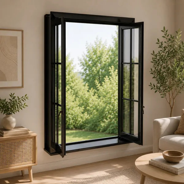 Black Steel Casement Window back