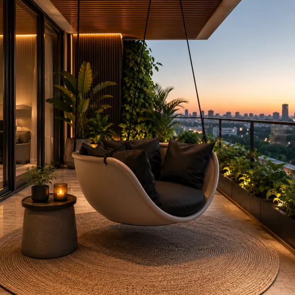 Modern Hanging Pod Chair back