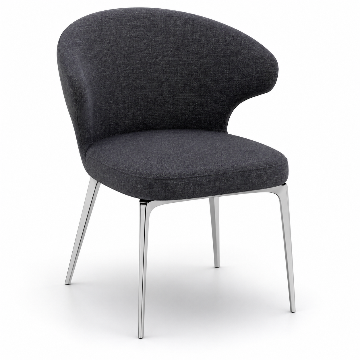 Curved Upholstered Accent Armchair