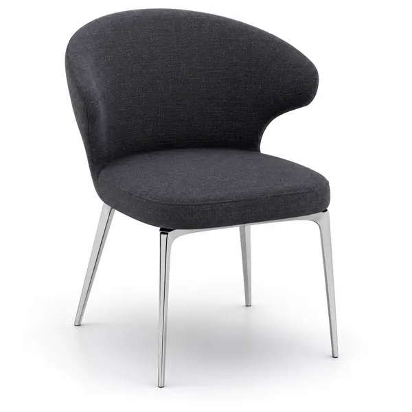 Curved Upholstered Accent Armchair
