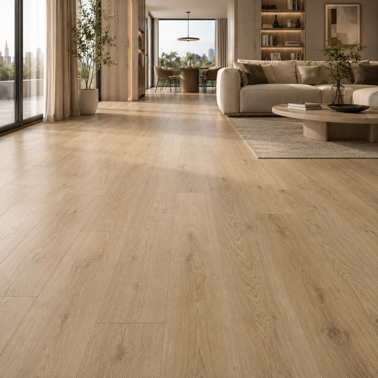 Natural Oak Rustic Parquet – Two-Tone Beige and Brown 2