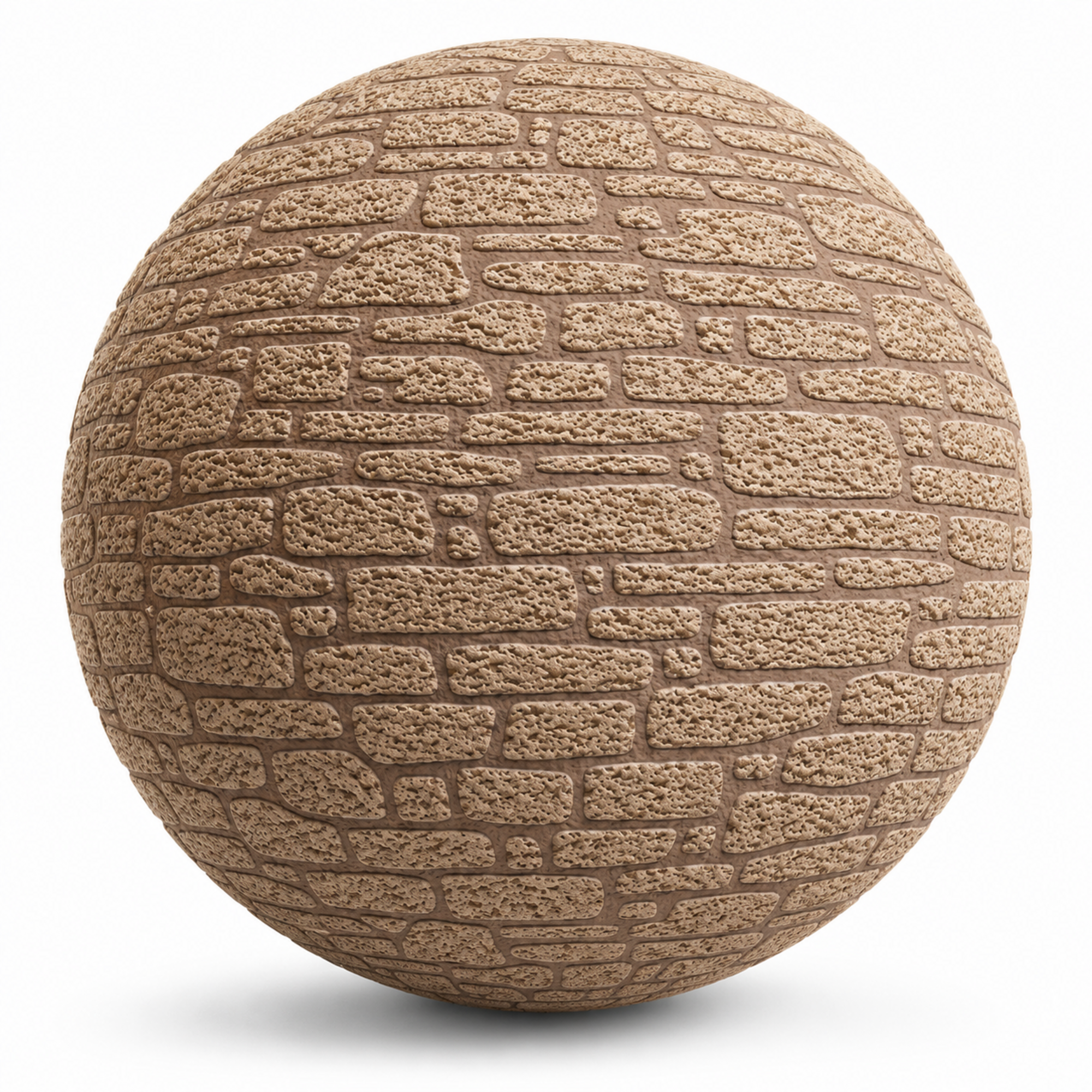 Beige Porous Rubble Stone Wall