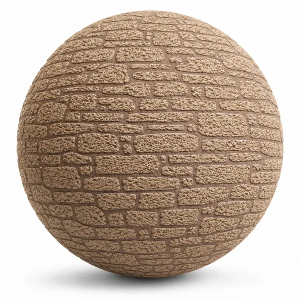 Beige Porous Stacked Stone Wall Texture