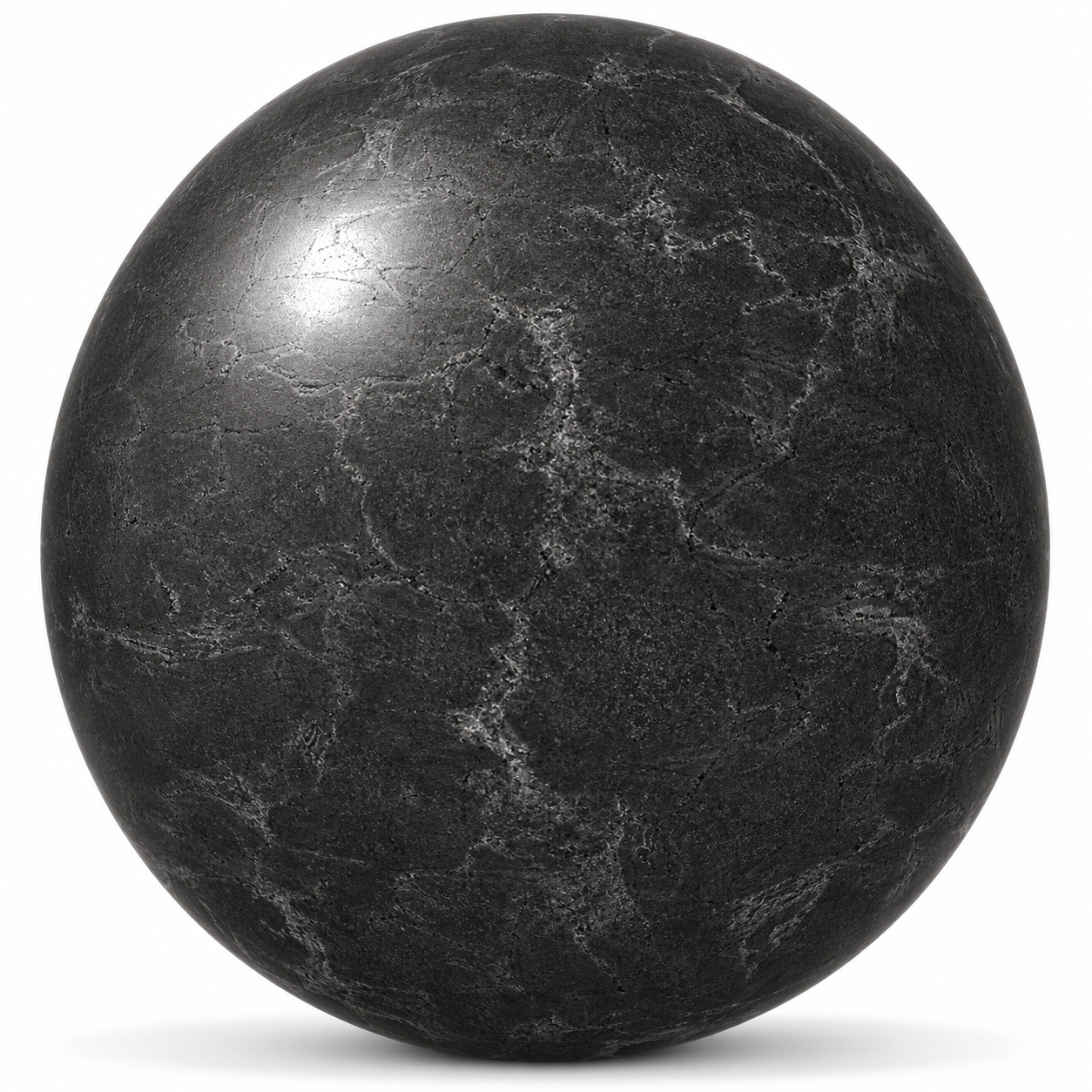 Charcoal Black Marble – Subtle Clouded Gray Veins