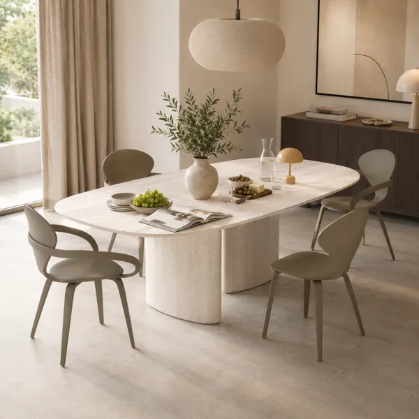 Oval Dining Table Set back